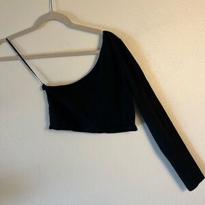 Forever 21 one sleeve cropped shirt